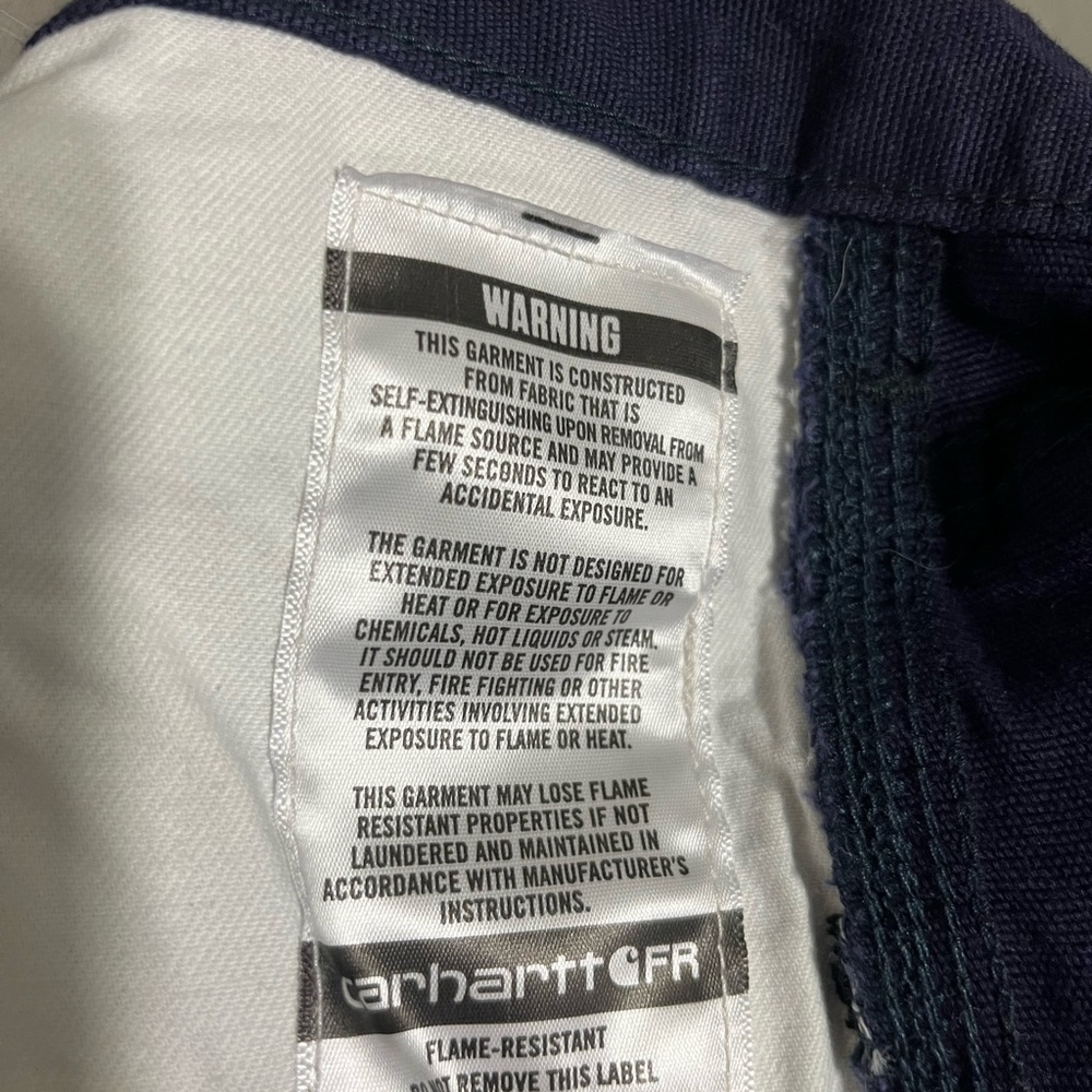 Carhartt Dark Blue Loose Fit Pants FR Style Work Pants, 36”X 30” - Picture 6 of 7